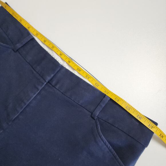 Talbots Womens Hampshire Ankle Trouser Pants 12P Navy Blue Button‎ Cuff Stretch - Picture 10 of 13